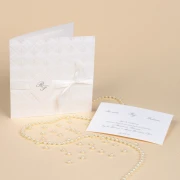Partecipazione Matrimonio Elegante con effetto trapuntato rombi - Amelia