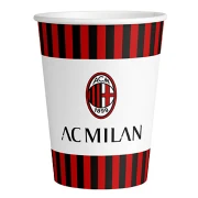 8 bicchieri di carta 260 ml per festa tema Milan