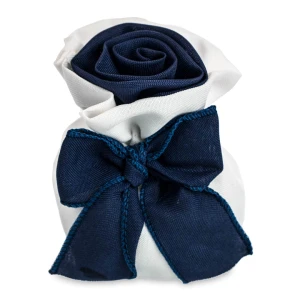 ULTIMI PEZZI 35 Sacchettini portaconfetti Eleganti con Rosa e Fiocco Blu 11 cm PREZZO PER TUTTI