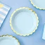 6 Piatti di carta 18 cm colore Celeste