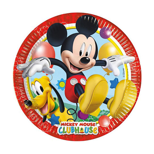 8 piattini di Topolino 20 cm Tema Mickey Mouse