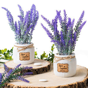 Bomboniere Vaso con Lavanda e targhetta personalizzata