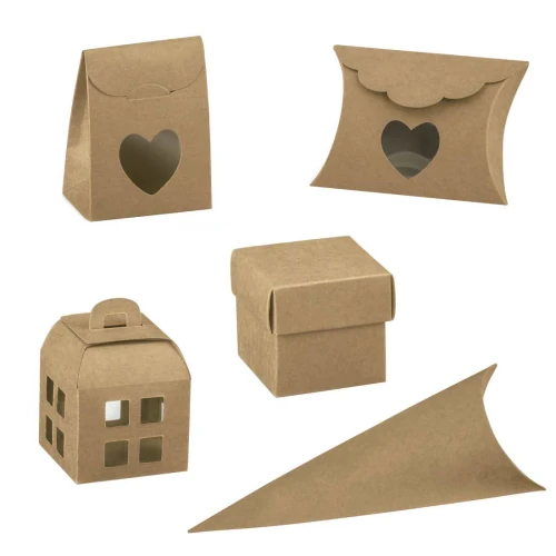 scatoline marroni portaconfetti rustiche shabby chic