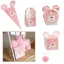 Scatoline Portaconfetti Battesimo Nascita Bimba Orsetto Rosa