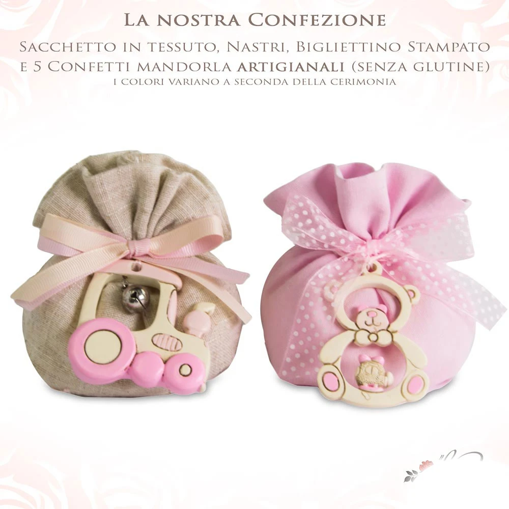 100 Bigliettini Per Bomboniera Battesimo E Nascita, Tema Bimba In Rosa Con Scritta Lieto Evento, Ideali Per Confettate E Segnaposto