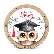 Bomboniere Laurea con Gufetto Laureato Orologio Personalizzato