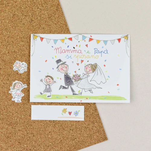 Partecipazione Nozze con figli - Girotondo