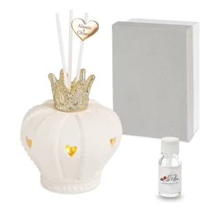 Bomboniere 2026 Profumatore Corona in ceramica con cuori a LED