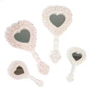 Bomboniere 2027 Specchio a forma di cuore con glitter