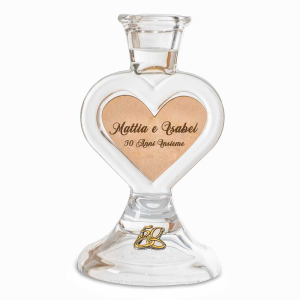 Bomboniere Nozze Oro Personalizzate Candeliere cuore inciso