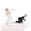 cake topper centro torta matrimonio simpatici sposa pesca lo sposo, misura 13 cm