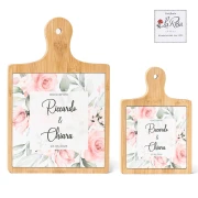 Bomboniere Tema Rose Personalizzate Tagliere in legno