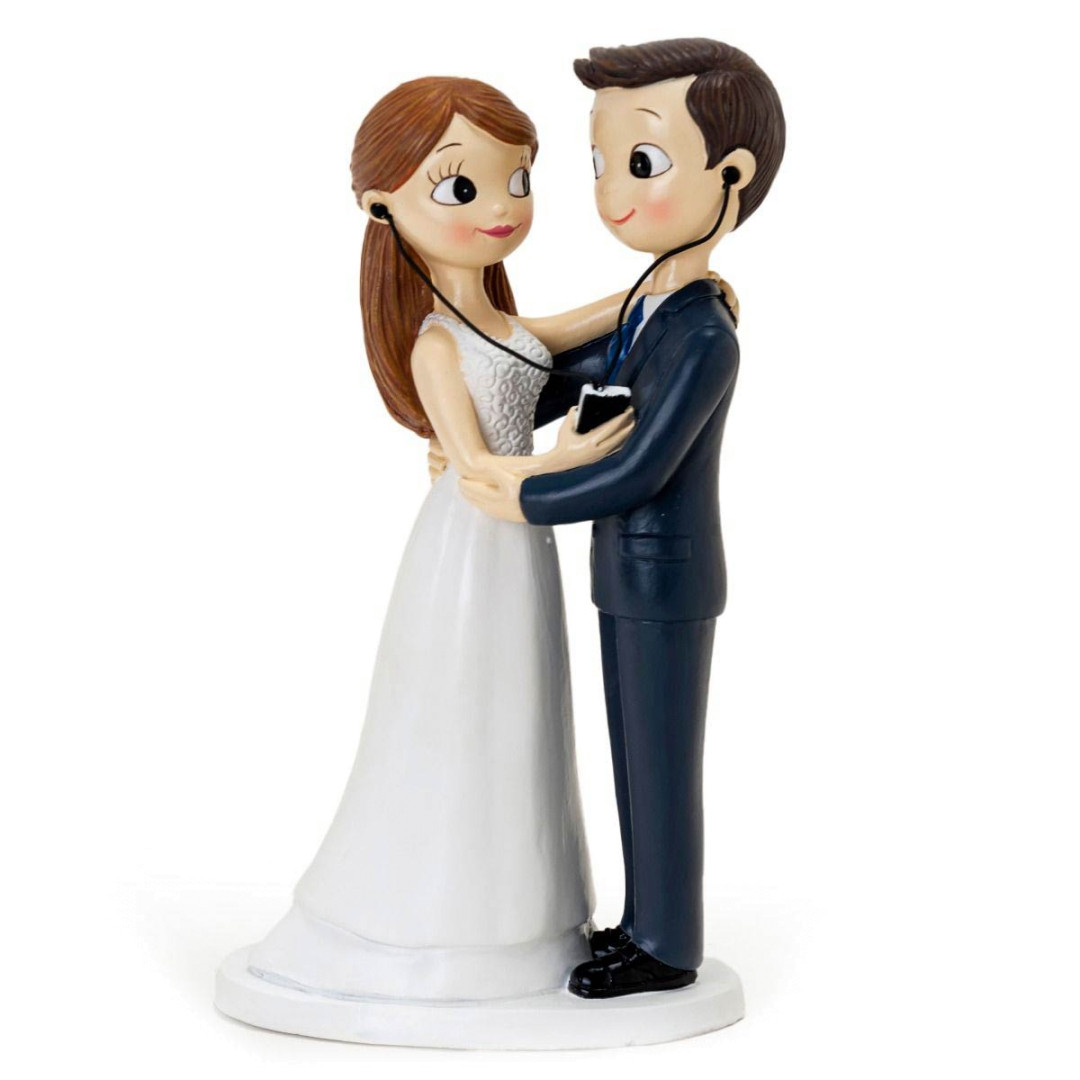 Cake Topper Matrimonio con Sposo e Sposa Biondi