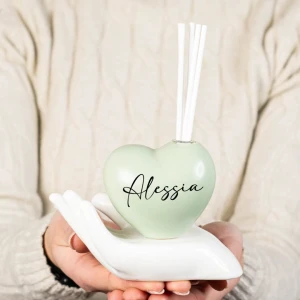 Profumatore Mano con Cuore in ceramica Verde