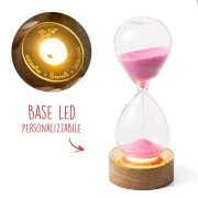 Bomboniere 2026 Santo Battesimo Femmina Clessidra con base LED personalizzabile