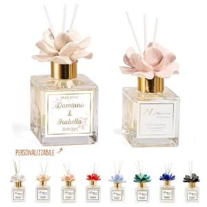 Bomboniere 2026 Profumatori con fiore Personalizzabili - Alta Qualità