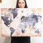 Quadro Mondo 50x70 in tela stampata stile vintage idea Bomboniera o regalo