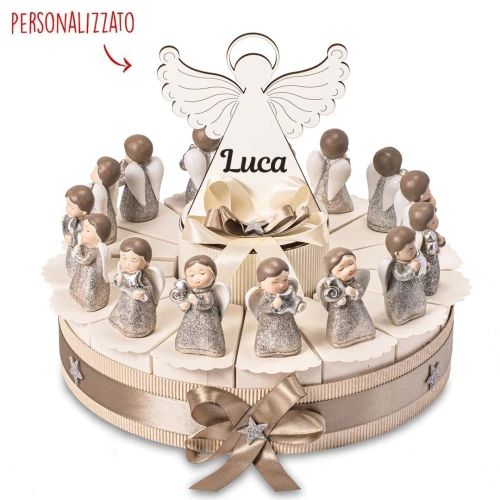 Torta Bomboniere per ogni cerimonia da 15 Fette con angeli personalizzabile