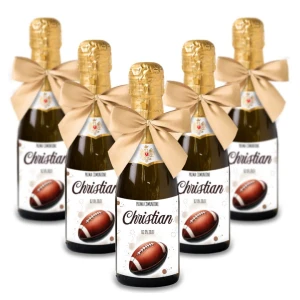 Bomboniere Mini bottiglie Prosecco Personalizzate o Segnaposto Tema Rugby