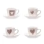 Bomboniere 2027 Set di tazzine caffè e tazza da colazione con cuoricini